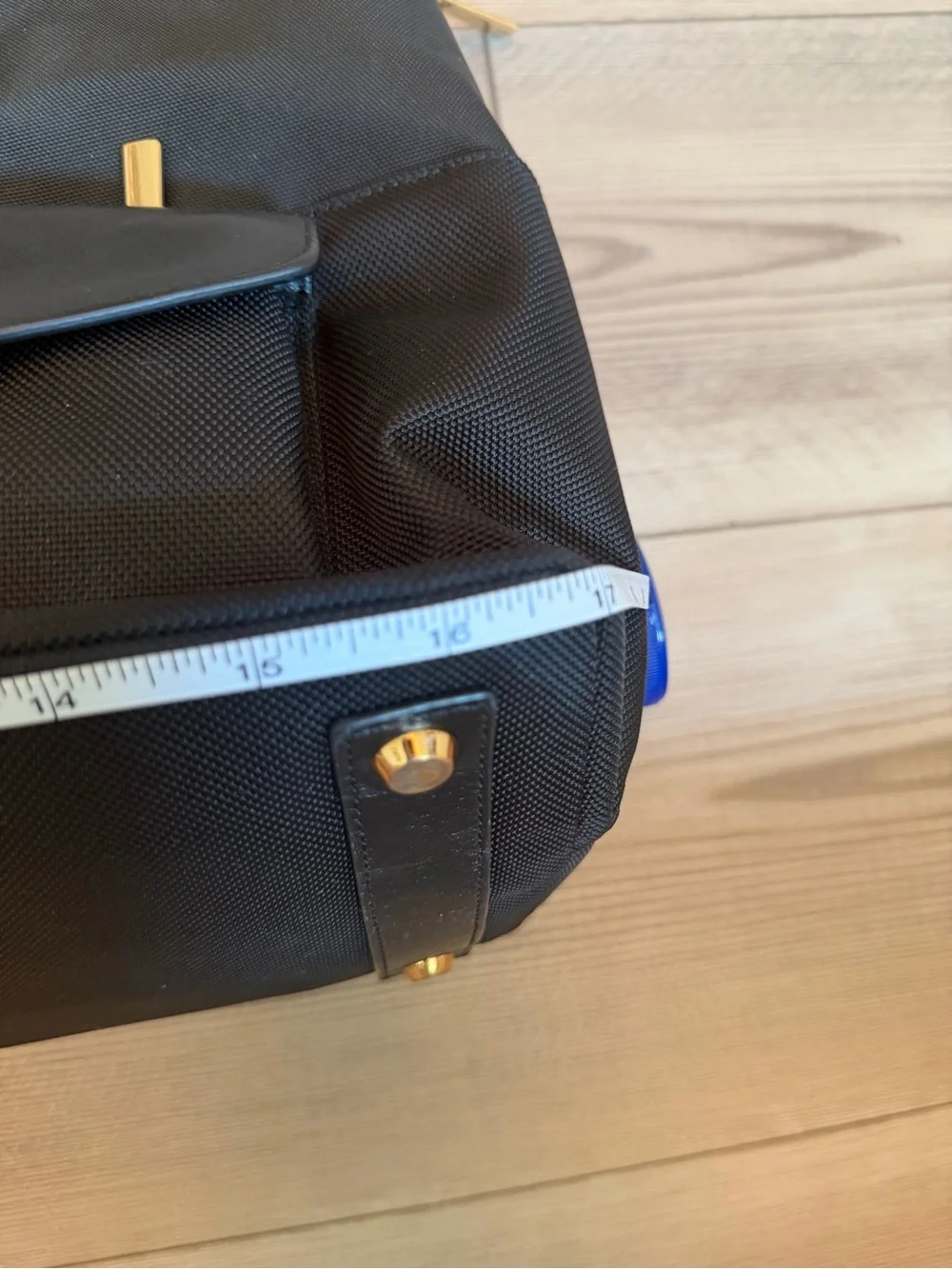 Tumi Black Nylon Laptop Tote with Gold Hardware
